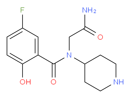 N-(2-amino-2-oxoethyl)-5-fluoro-2-hydroxy-N-(piperidin-4-yl)benzamide