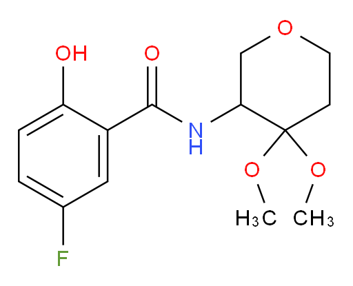 N-(4,4-dimethoxytetrahydro-2H-pyran-3-yl)-5-fluoro-2-hydroxybenzamide