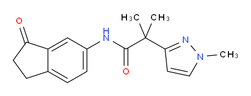 2-methyl-2-(1-methyl-1H-pyrazol-3-yl)-N-(3-oxo-2,3-dihydro-1H-inden-5-yl)propanamide