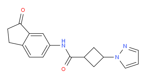 N-(3-oxo-2,3-dihydro-1H-inden-5-yl)-3-(1H-pyrazol-1-yl)cyclobutanecarboxamide