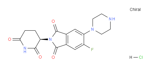 (R)-2-(2,6-dioxopiperidin-3-yl)-5-fluoro-6-(piperazin-1-yl)isoindoline-1,3-dione hydrochloride