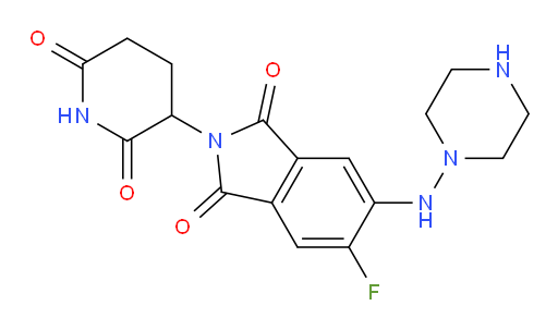 2-(2,6-dioxopiperidin-3-yl)-5-fluoro-6-(piperazin-1-ylamino)isoindoline-1,3-dione