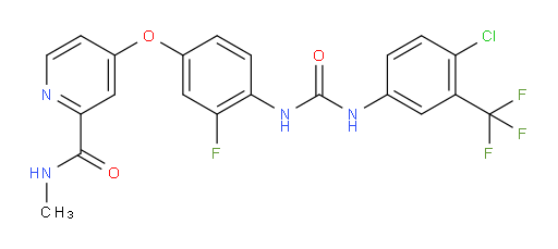 4-[4-[[[[4-chloro-3-((trifluoromethyl))phenyl]amino]carbonyl]amino]-3-fluorophenoxy]-N-methylpyridin-2-carboxamide