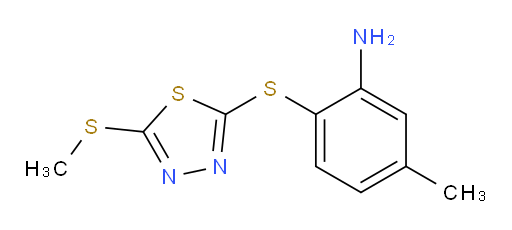 5-methyl-2-((5-(methylthio)-1,3,4-thiadiazol-2-yl)thio)aniline