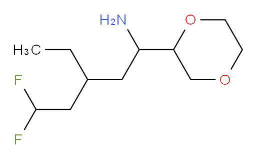 1-(1,4-dioxan-2-yl)-3-ethyl-5,5-difluoropentan-1-amine