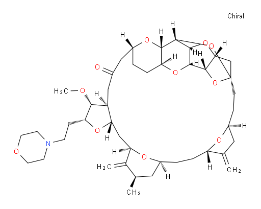 (2R,3R,3aS,7R,8aS,9S,10aR,11S,12R,13aR,13bS,15S,18S,21S,24S,26R,28R,29aS)-Hexacosahydro-3-methoxy-26-methyl-20,27-bis(methylene)-2-[2-(4-morpholinyl)ethyl]-11,15:18,21:24,28-triepoxy-7,9-ethano-12,15-methano-9H,15H-furo[3,2-i]furo[2′,3′:5,6]pyrano[4,3-b][1,4]dioxacyclopentacosin-5(4H)-one (ACI)