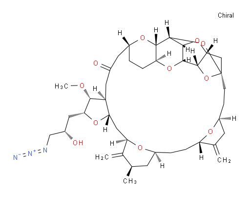 11,15:18,21:24,28-Triepoxy-7,9-ethano-12,15-methano-9H,15H-furo[3,2-i]furo[2′,3′:5,6]pyrano[4,3-b][1,4]dioxacyclopentacosin-5(4H)-one, 2-[(2S)-3-azido-2-hydroxypropyl]hexacosahydro-3-methoxy-26-methyl-20,27-bis(methylene)-, (2R,3R,3aS,7R,8aS,9S,10aR,11S,12R,13aR,13bS,15S,18S,21S,24S,26R,28R,29aS)- (9CI)