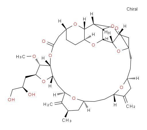 L-erythro-L-manno-L-ido-D-galacto-D-allo-14-Pentatriacontulo-14,11-furanosonic acid, 3,7:6,10:8,14:9,12:17,20:23,27:29,32-heptaanhydro-2,4,5,13,15,16,18,19,21,22,24,25,26,28,33-pentadecadeoxy-25-methyl-31-O-methyl-19,26-bis(methylene)-, 1,30-lactone, (14S)- (9CI)
