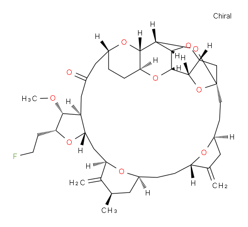 (2R,3R,3aS,7R,8aS,9S,10aR,11S,12R,13aR,13bS,15S,18S,21S,24S,26R,28R,29aS)-2-(2-Fluoroethyl)hexacosahydro-3-methoxy-26-methyl-20,27-bis(methylene)-11,15:18,21:24,28-triepoxy-7,9-ethano-12,15-methano-9H,15H-furo[3,2-i]furo[2′,3′:5,6]pyrano[4,3-b][1,4]dioxacyclopentacosin-5(4H)-one (ACI)