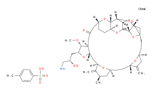 (2R,3R,3aS,7R,8aS,9S,10aR,11S,12R,13aR,13bS,15S,18S,21S,24S,26R,28R,29aS)-2-[(2S)-3-amino-2-hydroxypropyl]hexacosahydro-3-methoxy-26-methyl-20,27-bis(methylene)-11,15:18,21:24,28-triepoxy-7,9-ethano-12,15-methano-9H,15H-furo[3,2-i]furo[2′,3′:5,6]pyrano[4,3-b][1,4]dioxacyclopentacosin-5(4H)-one 4-methylbenzenesulfonate (ACI)
