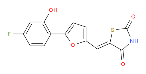(5Z)-5-[[5-(4-Fluoro-2-hydroxyphenyl)-2-furanyl]methylene]-2,4-thiazolidinedione (ACI)