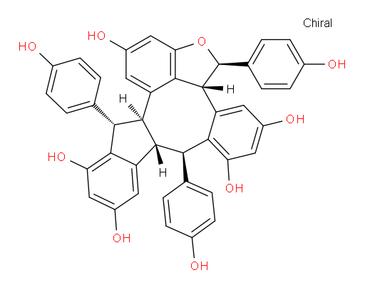 (2R,2aR,7R,7aR,12S,12aS)-2,2a,7,7a,12,12a-Hexahydro-2,7,12-tris(4-hydroxyphenyl)benz[7,8]indeno[2′,1′:4,5]cycloocta[1,2,3-cd]benzofuran-4,6,9,11,14-pentol (ACI)