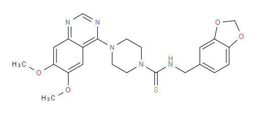 N-(1,3-Benzodioxol-5-ylmethyl)-4-(6,7-dimethoxy-4-quinazolinyl)-1-piperazinecarbothioamide (ACI)