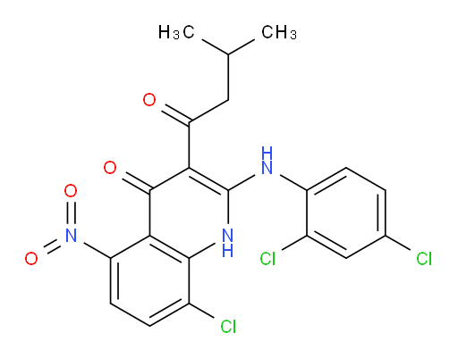 8-Chloro-2-[(2,4-dichlorophenyl)amino]-3-(3-methyl-1-oxobutyl)-5-nitro-4(1H)-quinolinone (ACI)