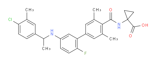 1-[[[5′-[[1-(4-Chloro-3-methylphenyl)ethyl]amino]-2′-fluoro-3,5-dimethyl[1,1′-biphenyl]-4-yl]carbonyl]amino]cyclopropanecarboxylic acid (ACI)