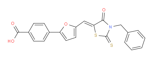 4-[5-[[4-Oxo-3-(phenylmethyl)-2-thioxo-5-thiazolidinylidene]methyl]-2-furanyl]benzoic acid (ACI)