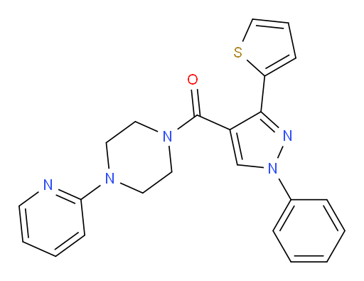 [1-Phenyl-3-(2-thienyl)-1H-pyrazol-4-yl][4-(2-pyridinyl)-1-piperazinyl]methanone (ACI)