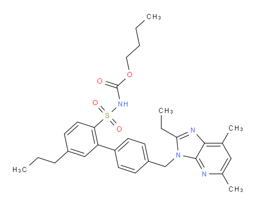 Butyl N-[[4′-[(2-ethyl-5,7-dimethyl-3H-imidazo[4,5-b]pyridin-3-yl)methyl]-5-propyl[1,1′-biphenyl]-2-yl]sulfonyl]carbamate (ACI)