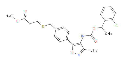 Methyl 3-[[[4-[4-[[[1-(2-chlorophenyl)ethoxy]carbonyl]amino]-3-methyl-5-isoxazolyl]phenyl]methyl]thio]propanoate (ACI)