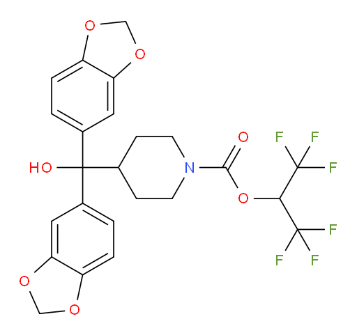2,2,2-Trifluoro-1-(trifluoromethyl)ethyl 4-[bis(1,3-benzodioxol-5-yl)hydroxymethyl]-1-piperidinecarboxylate (ACI)
