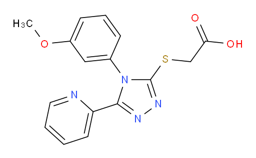 2-[[4-(3-Methoxyphenyl)-5-(2-pyridinyl)-4H-1,2,4-triazol-3-yl]thio]acetic acid (ACI)