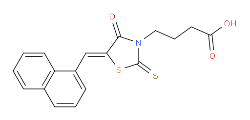 5-(1-Naphthalenylmethylene)-4-oxo-2-thioxo-3-thiazolidinebutanoic acid (ACI)