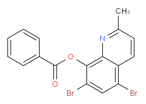 8-Quinolinol, 5,7-dibromo-2-methyl-, 8-benzoate (ACI)