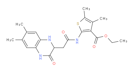 Ethyl 4,5-dimethyl-2-[[2-(1,2,3,4-tetrahydro-6,7-dimethyl-3-oxo-2-quinoxalinyl)acetyl]amino]-3-thiophenecarboxylate (ACI)