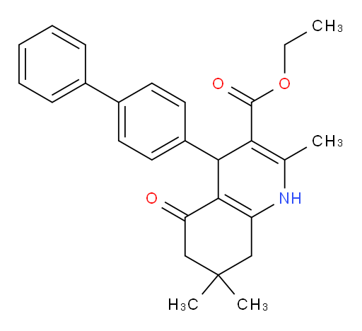 Ethyl 4-[1,1′-biphenyl]-4-yl-1,4,5,6,7,8-hexahydro-2,7,7-trimethyl-5-oxo-3-quinolinecarboxylate (ACI)