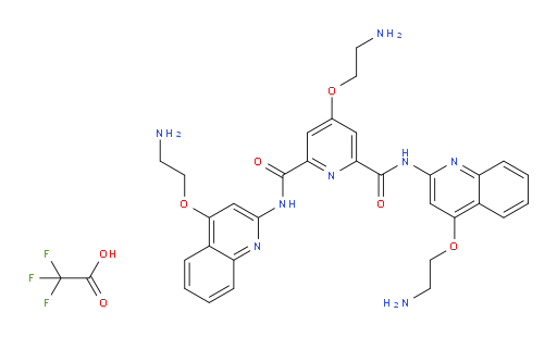 2,6-Pyridinedicarboxamide, 4-(2-aminoethoxy)-N2,N6-bis[4-(2-aminoethoxy)-2-quinolinyl]-, 2,2,2-trifluoroacetate (1:1) (ACI)