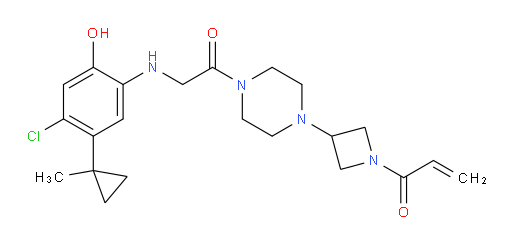 1-[3-[4-[2-[[4-Chloro-2-hydroxy-5-(1-methylcyclopropyl)phenyl]amino]acetyl]-1-piperazinyl]-1-azetidinyl]-2-propen-1-one (ACI)