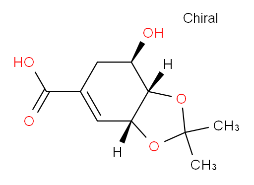 (3aR,7R,7aS)-3a,6,7,7a-Tetrahydro-7-hydroxy-2,2-dimethyl-1,3-benzodioxole-5-carboxylic acid (ACI)