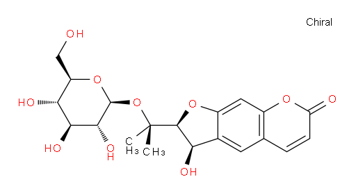 (2S,3R)-2-[1-(β-D-Glucopyranosyloxy)-1-methylethyl]-2,3-dihydro-3-hydroxy-7H-furo[3,2-g][1]benzopyran-7-one (ACI)