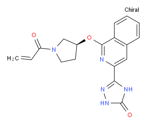 1,2-Dihydro-5-[1-[[(3S)-1-(1-oxo-2-propen-1-yl)-3-pyrrolidinyl]oxy]-3-isoquinolinyl]-3H-1,2,4-triazol-3-one (ACI)