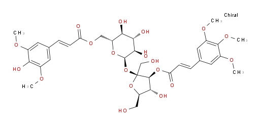 α-D-Glucopyranoside, 3-O-[(2E)-1-oxo-3-(3,4,5-trimethoxyphenyl)-2-propen-1-yl]-β-D-fructofuranosyl, 6-[(2E)-3-(4-hydroxy-3,5-dimethoxyphenyl)-2-propenoate] (ACI)