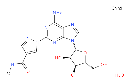 Adenosine, 2-[4-[(methylamino)carbonyl]-1H-pyrazol-1-yl]-, hydrate (1:1) (ACI)