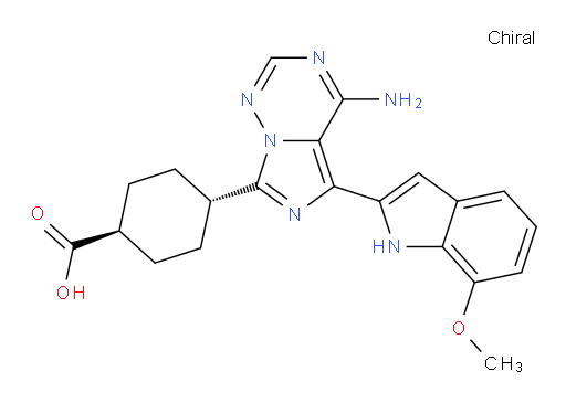 trans-4-[4-Amino-5-(7-methoxy-1H-indol-2-yl)imidazo[5,1-f][1,2,4]triazin-7-yl]cyclohexanecarboxylic acid (ACI)