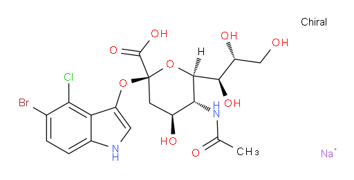 α-Neuraminic acid, N-acetyl-2-O-(5-bromo-4-chloro-1H-indol-3-yl)-, sodium salt (1:1) (ACI)