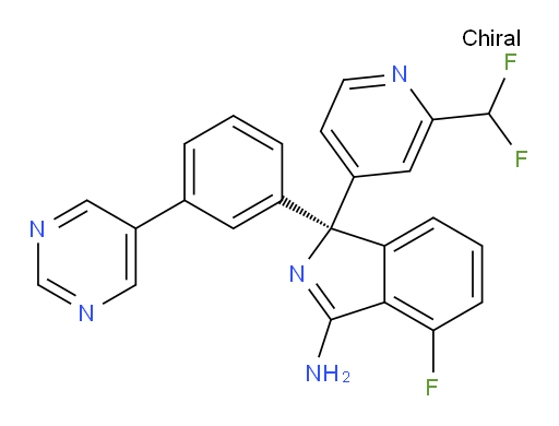 (1S)-1-[2-(Difluoromethyl)-4-pyridinyl]-4-fluoro-1-[3-(5-pyrimidinyl)phenyl]-1H-isoindol-3-amine (ACI)