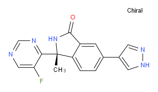 (3R)-3-(5-Fluoro-4-pyrimidinyl)-2,3-dihydro-3-methyl-6-(1H-pyrazol-4-yl)-1H-isoindol-1-one (ACI)