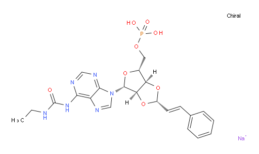 5′-Adenylic acid, N-[(ethylamino)carbonyl]-2′,3′-O-[(1S,2E)-3-phenyl-2-propen-1-ylidene]-, sodium salt (1:2) (ACI)