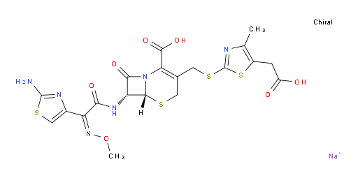 5-Thia-1-azabicyclo[4.2.0]oct-2-ene-2-carboxylic acid, 7-[[(2Z)-(2-amino-4-thiazolyl)(methoxyimino)acetyl]amino]-3-[[[5-(carboxymethyl)-4-methyl-2-thiazolyl]thio]methyl]-8-oxo-, sodium salt (1:2), (6R,7R)- (ACI)