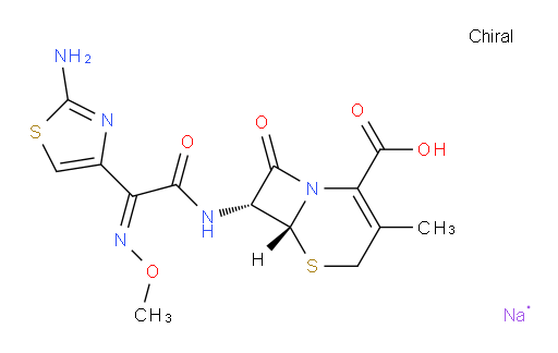 5-Thia-1-azabicyclo[4.2.0]oct-2-ene-2-carboxylic acid, 7-[[(2Z)-2-(2-amino-4-thiazolyl)-2-(methoxyimino)acetyl]amino]-3-methyl-8-oxo-, sodium salt (1:1), (6R,7R)- (ACI)