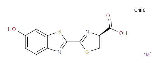 4-Thiazolecarboxylic acid, 4,5-dihydro-2-(6-hydroxy-2-benzothiazolyl)-, sodium salt (1:1), (4S)- (ACI)