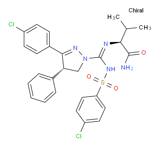 (2S)-2-[[[(4S)-3-(4-Chlorophenyl)-4,5-dihydro-4-phenyl-1H-pyrazol-1-yl][[(4-chlorophenyl)sulfonyl]amino]methylene]amino]-3-methylbutanamide (ACI)