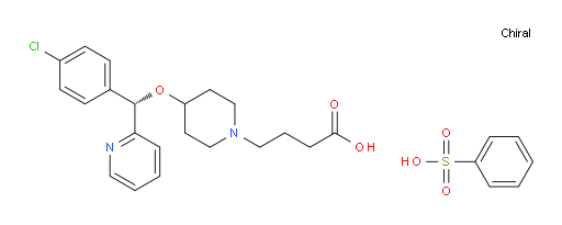 (S)-4-(4-((4-chlorophenyl)(pyridin-2-yl)methoxy)piperidin-1-yl)butanoic acid compound with benzenesulfonic acid (1:1)