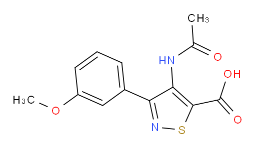4-acetamido-3-(3-methoxyphenyl)-1,2-thiazole-5-carboxylic acid
