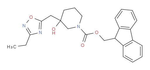(9H-fluoren-9-yl)methyl 3-[(3-ethyl-1,2,4-oxadiazol-5-yl)methyl]-3-hydroxypiperidine-1-carboxylate