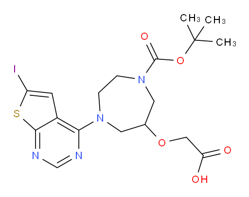 2-({1-[(tert-butoxy)carbonyl]-4-{6-iodothieno[2,3-d]pyrimidin-4-yl}-1,4-diazepan-6-yl}oxy)acetic acid