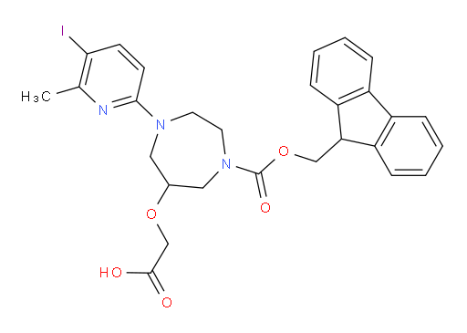 2-[(1-{[(9H-fluoren-9-yl)methoxy]carbonyl}-4-(5-iodo-6-methylpyridin-2-yl)-1,4-diazepan-6-yl)oxy]acetic acid